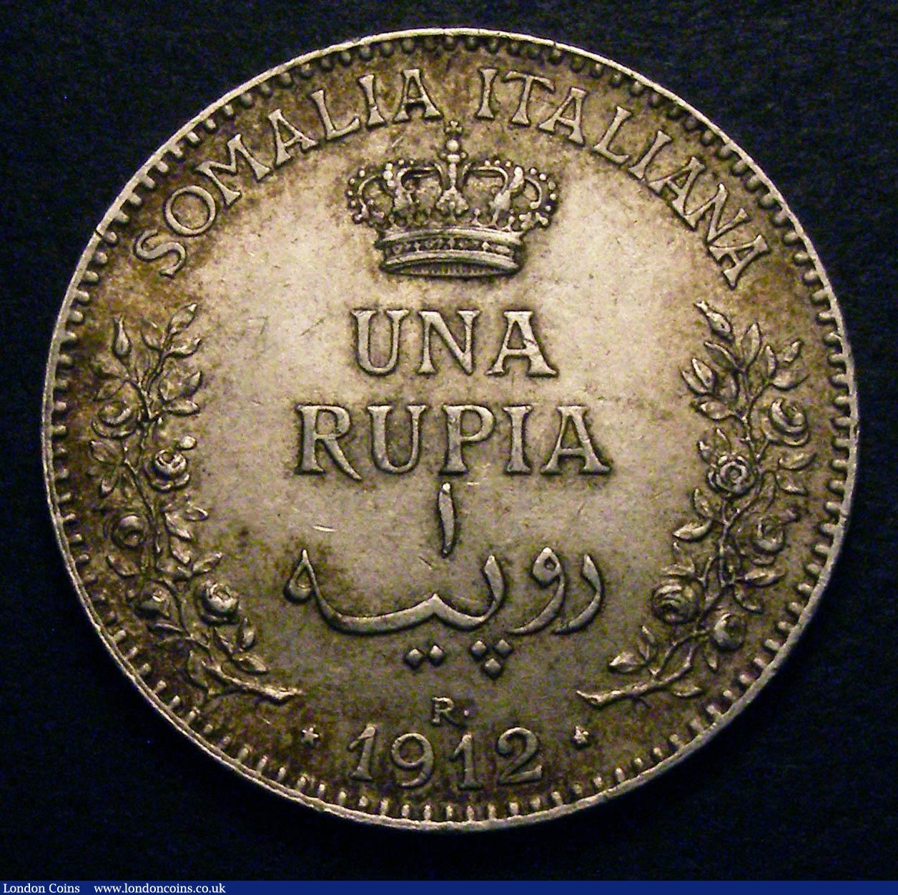 London Coins : A148 : Lot 785 : Italian Somaliland Rupia 1912 A EF and toned KM6