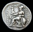 London Coins : A148 : Lot 1438 : Tetradrachm Ar. Kings of Thrace.  Lysimachos.  C, 305-281 BC.  Obv; Head of Alexander the Great wear...