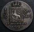 London Coins : A148 : Lot 824 : Norway 60 Skilling (Half Specie Daler) KM#2879 VF with an attractive grey tone