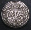 London Coins : A148 : Lot 863 : Spain 2 Reales 1710 Charles III (The Pretender) Barcelona Mint, Reverse: CAROLVS monogram Bold Fine