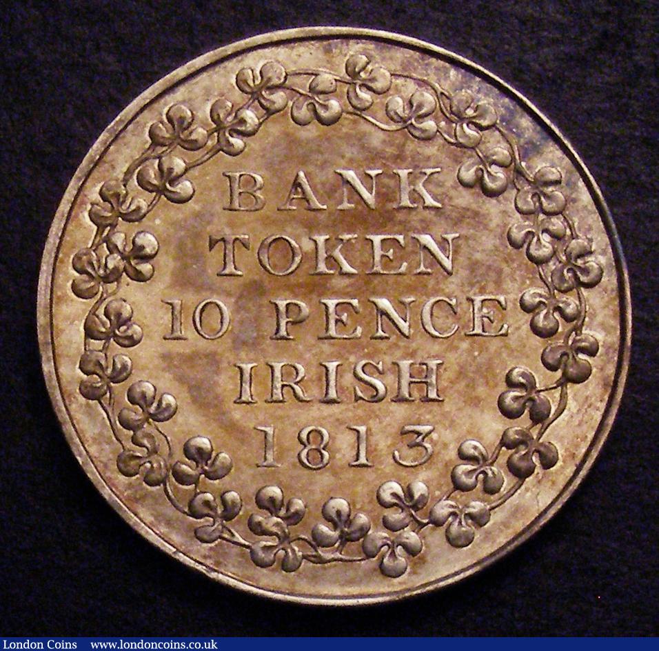 London Coins : A149 : Lot 1217 : Ireland Ten Pence Bank Token 1813 Proof S.6618 UNC beautifully toned retaining much original brillia...