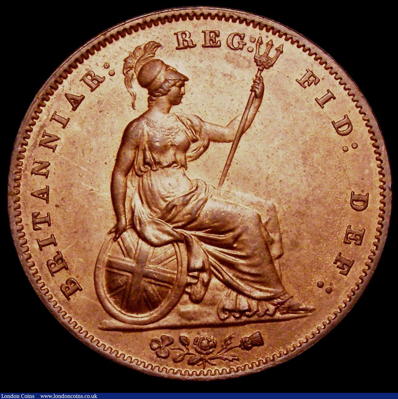 London Coins : A149 : Lot 2414 : Penny 1858 Large Date No WW Peck 1518 UNC with good subdued lustre