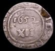 London Coins : A149 : Lot 1366 : USA Shilling 1652 Oak Tree, AN.DOM legend, straight top to 5, legend and XII in thick lettering, bea...