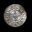 London Coins : A149 : Lot 1729 : Penny Cnut Short Cross type S.1159 North 790 Warwick Mint, moneyer Leofwig L.EOFPIGONPER. GVF, an ex...