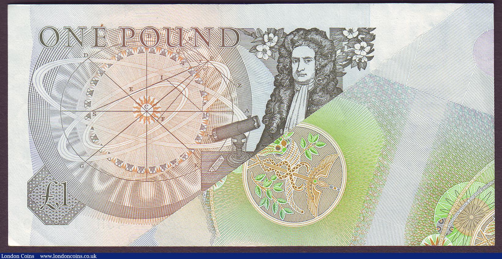 London Coins : A150 : Lot 119 : Error &pound;1 Page B339 issued 1978 series 48H 138129, a striking error with most of the multicolou...