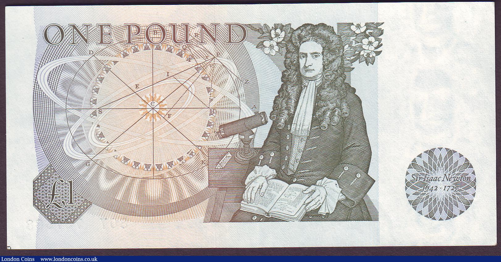 London Coins : A150 : Lot 121 : One pound Page B339 issued 1978, very last series 80Y 737588, EF or better