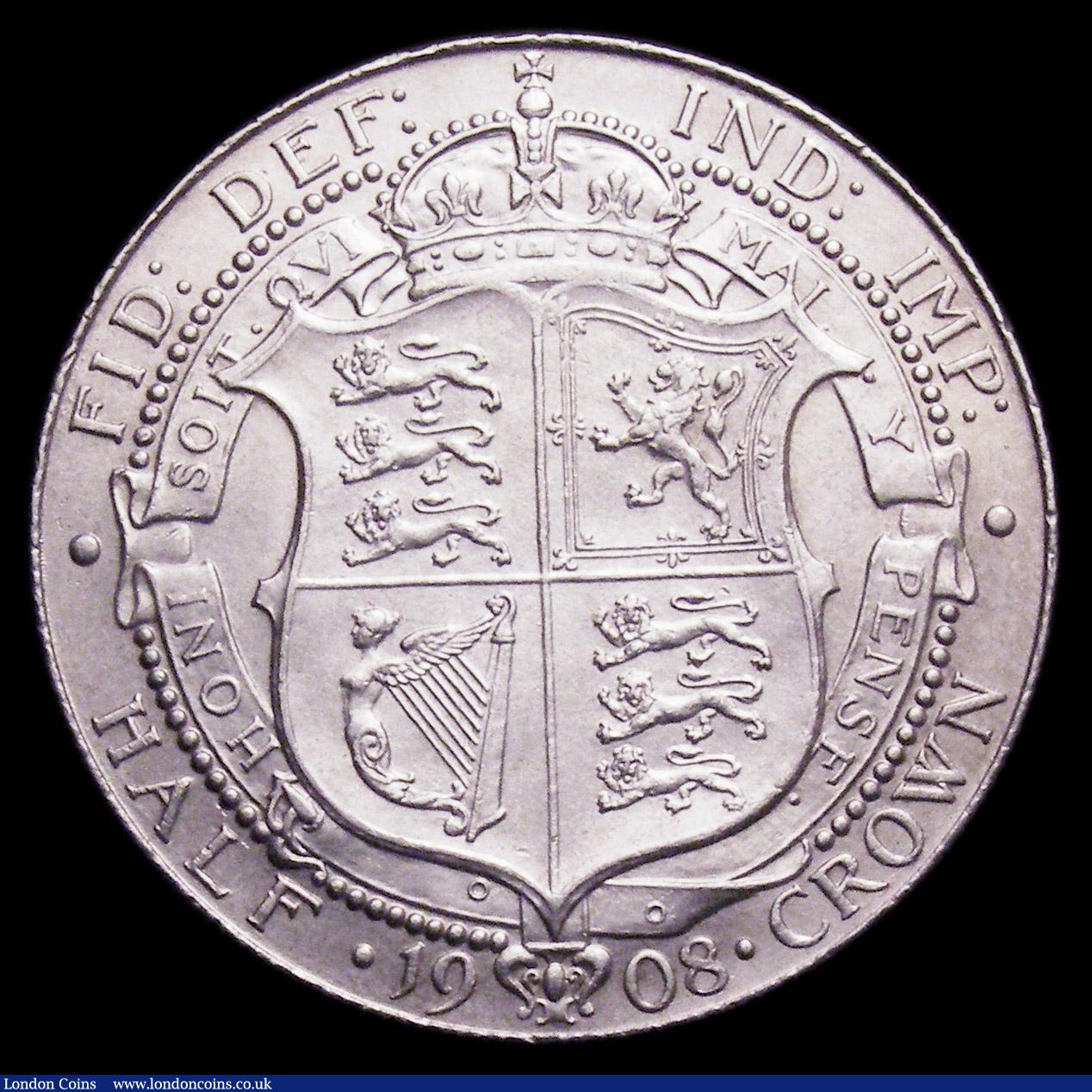 London Coins : A150 : Lot 2418 : Halfcrown 1908 ESC 753 EF with a small toning line above REX