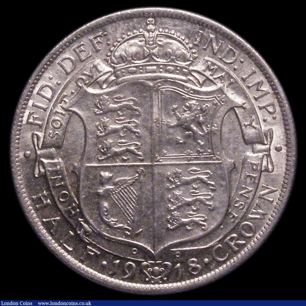 London Coins : A150 : Lot 2432 : Halfcrown 1918 Davies 1669 - dies 1+A. A rare variety with the small rev. having a thicker rim and t...