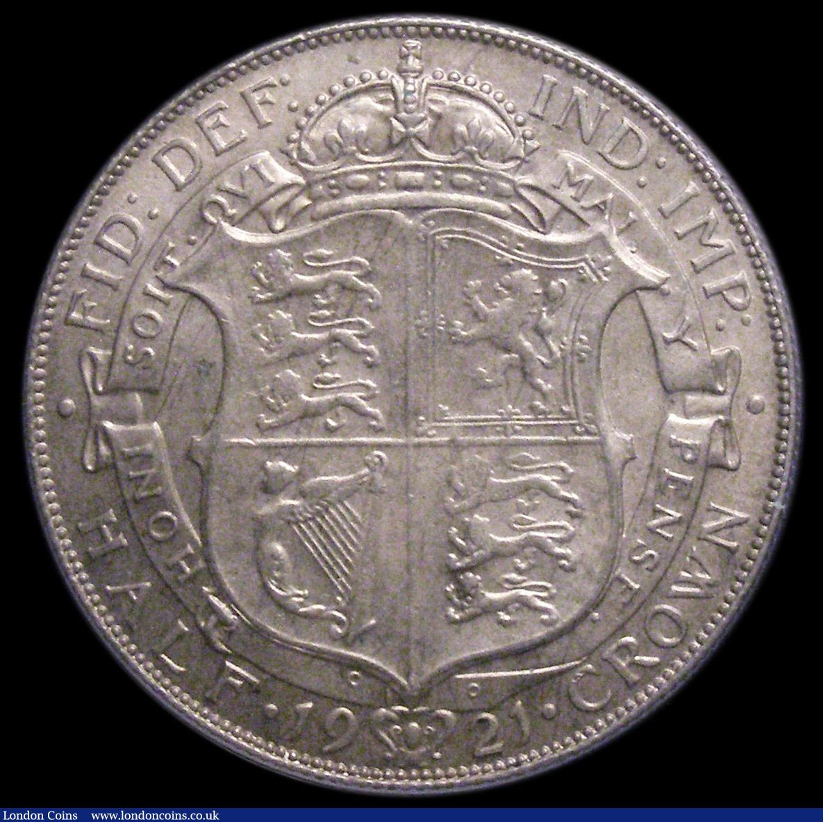 London Coins : A150 : Lot 2434 : Halfcrown 1921 Davies 1679 - dies 3+C. A scarce variety with an enlarged rev. C UNC or near so and t...