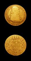 London Coins : A150 : Lot 1161 : Portugal 3200 Reis 1822 KM#363 Bright NF ex-jewellery, Spain Escudo 1798 MF VG/Near Fine has possibl...