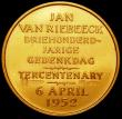 London Coins : A150 : Lot 752 : South Africa medal 1952, 32mm diameter in gold 300th Anniversary of Jan Van Riebeck's arrival a...