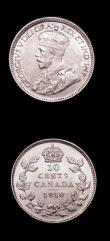 London Coins : A150 : Lot 910 : Canada 10 Cents 1914 KM#23 EF with a couple of small tone spots and some contact marks, 1918 KM#23 U...