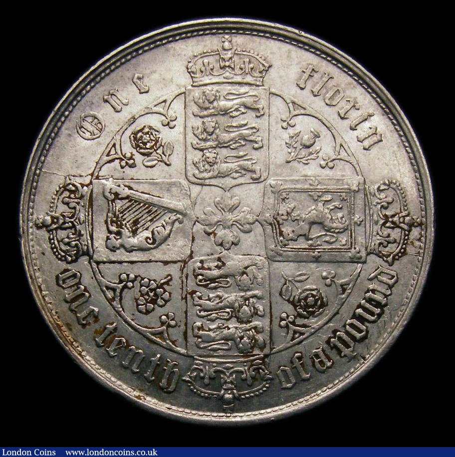 London Coins : A151 : Lot 1493 : Florin 1853 First i over i, CGS variety 05, CGS type FL.V1.1853.05, VF, the obverse with some contac...