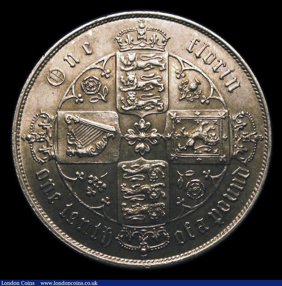 London Coins : A151 : Lot 1503 : Florin 1864 ESC 824, CGS type FL.V1.1864.01, Die Number 45, GVF, slabbed and graded CGS 50
