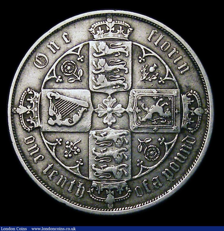 London Coins : A151 : Lot 1520 : Florin 1880 Davies 770, dies 6B, CGS type FL.V1.1880.02, Fine, slabbed and graded CGS 25 