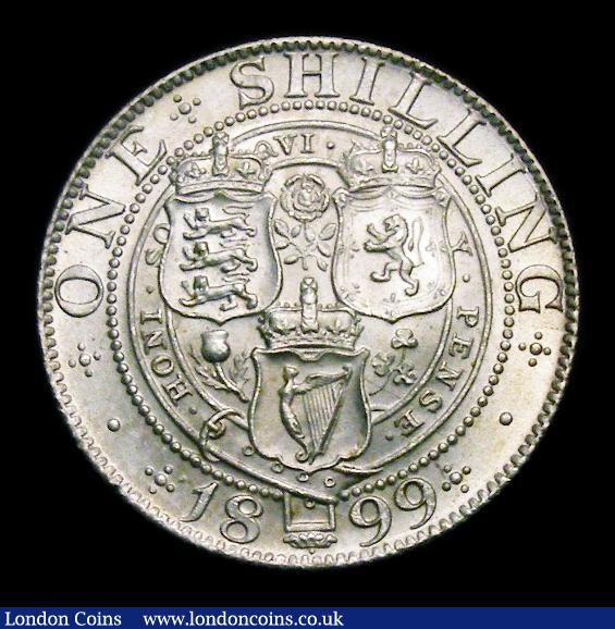 London Coins : A151 : Lot 1637 : Shilling 1899 ESC 1368, CGS type SH.V1.1899.01, UNC and lustrous, slabbed and graded CGS 82