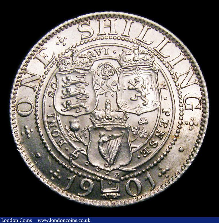 London Coins : A151 : Lot 1639 : Shilling 1901 ESC  1370, CGS type SH.V1.1901.01, UNC and lustrous, slabbed and graded CGS 82