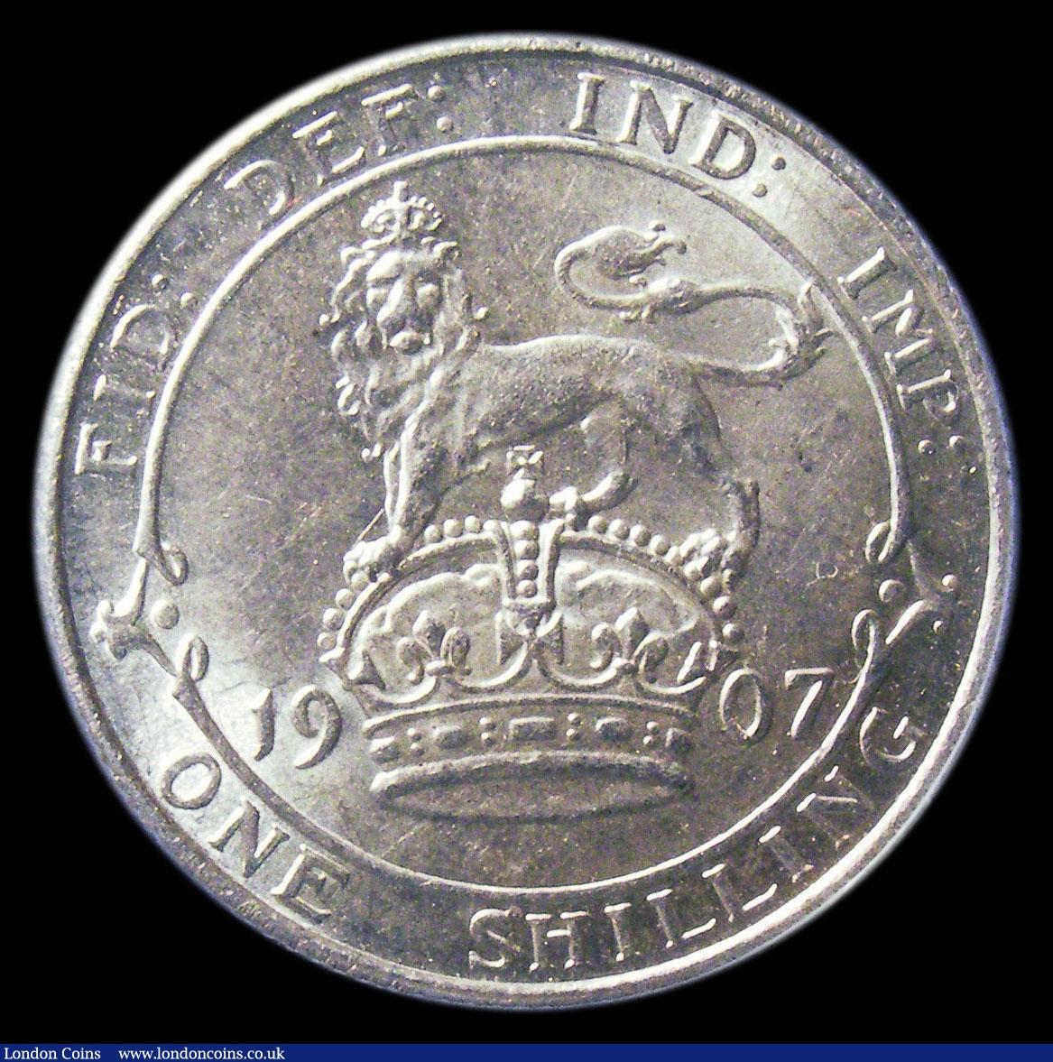 London Coins : A151 : Lot 1645 : Shilling 1907 ESC 1416 CGS type SH.E7.1907.01 GEF and lustrous, slabbed and graded CGS 70