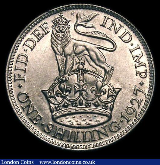 London Coins : A151 : Lot 1665 : Shilling 1927 Second Reverse ESC 1439, CGS type SH.G5.1927.03 Lustrous UNC and choice, slabbed and g...