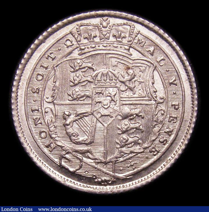 London Coins : A151 : Lot 1679 : Sixpence 1817 CGS type SP.G3.1817.03 Both G's over C's on obverse, A/UNC and lustrous with...