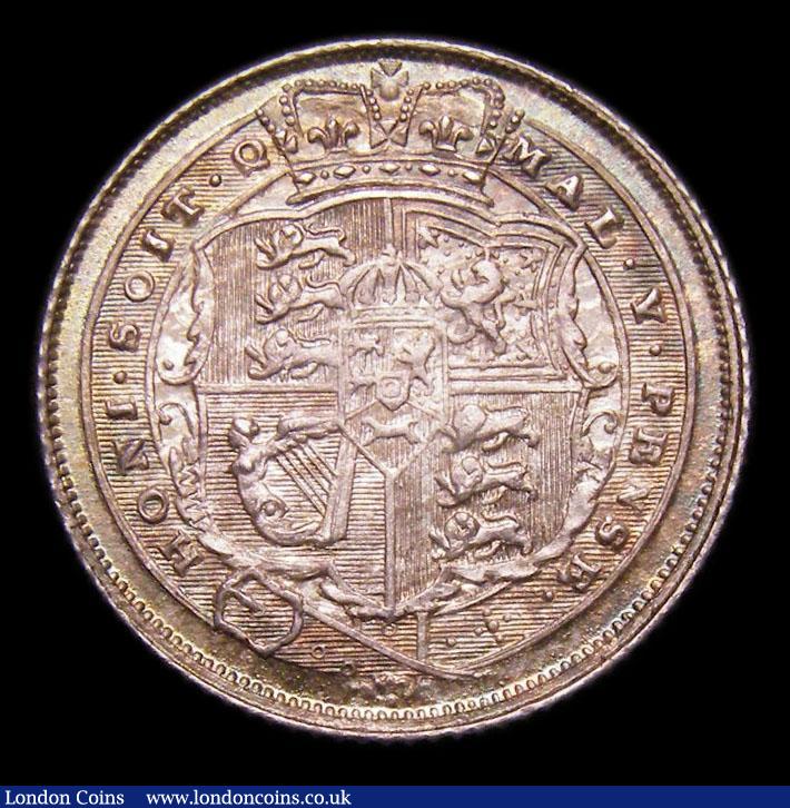 London Coins : A151 : Lot 1681 : Sixpence 1819 ESC 1636 CGS type SP.G3.1819.01, UNC with a deep golden tone, slabbed and graded CGS 8...