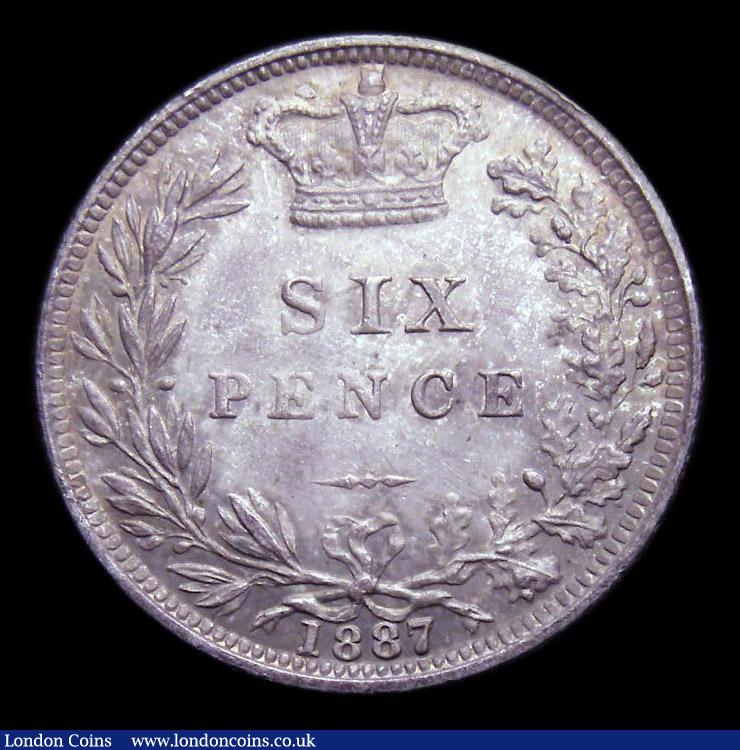 London Coins : A151 : Lot 1718 : Sixpence 1887 Young Head ESC 1750, CGS type SP.V1.1887.01 UNC with an attractive grey and gold tone,...