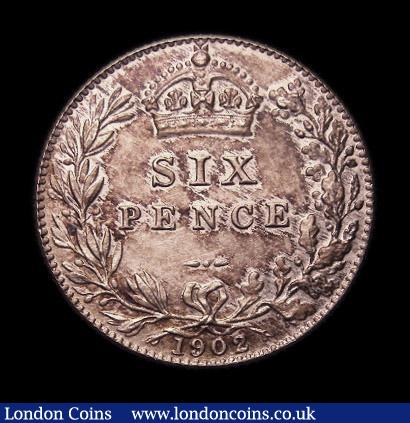 London Coins : A151 : Lot 1728 : Sixpence 1902 Matt Proof ESC 1786, CGS type SP.E7.1902.02 UNC slabbed and graded CGS 82