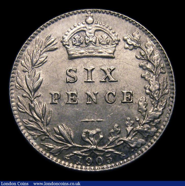 London Coins : A151 : Lot 1730 : Sixpence 1905 ESC 1789, CGS type SP.E7.1905.01, UNC or near so, slabbed and graded CGS 75 
