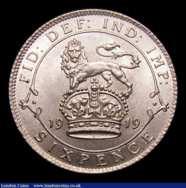 London Coins : A151 : Lot 1741 : Sixpence 1919 ESC 1804, CGS type SP.G5.1919.01 UNC and choice, slabbed and graded CGS 85, the joint ...