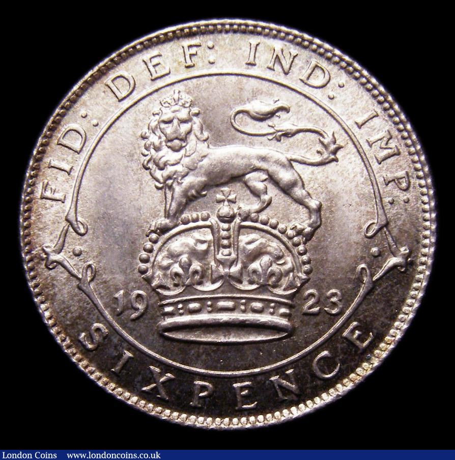 London Coins : A151 : Lot 1746 : Sixpence 1923 ESC 1809, CGS type SP.G5.1923.01 Choice UNC with golden tone, slabbed and graded CGS 8...