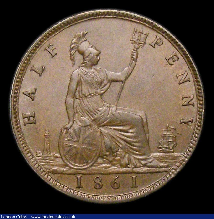 London Coins : A151 : Lot 2735 : Halfpenny 1861 Freeman 275 dies 5+G EF rare in this grade