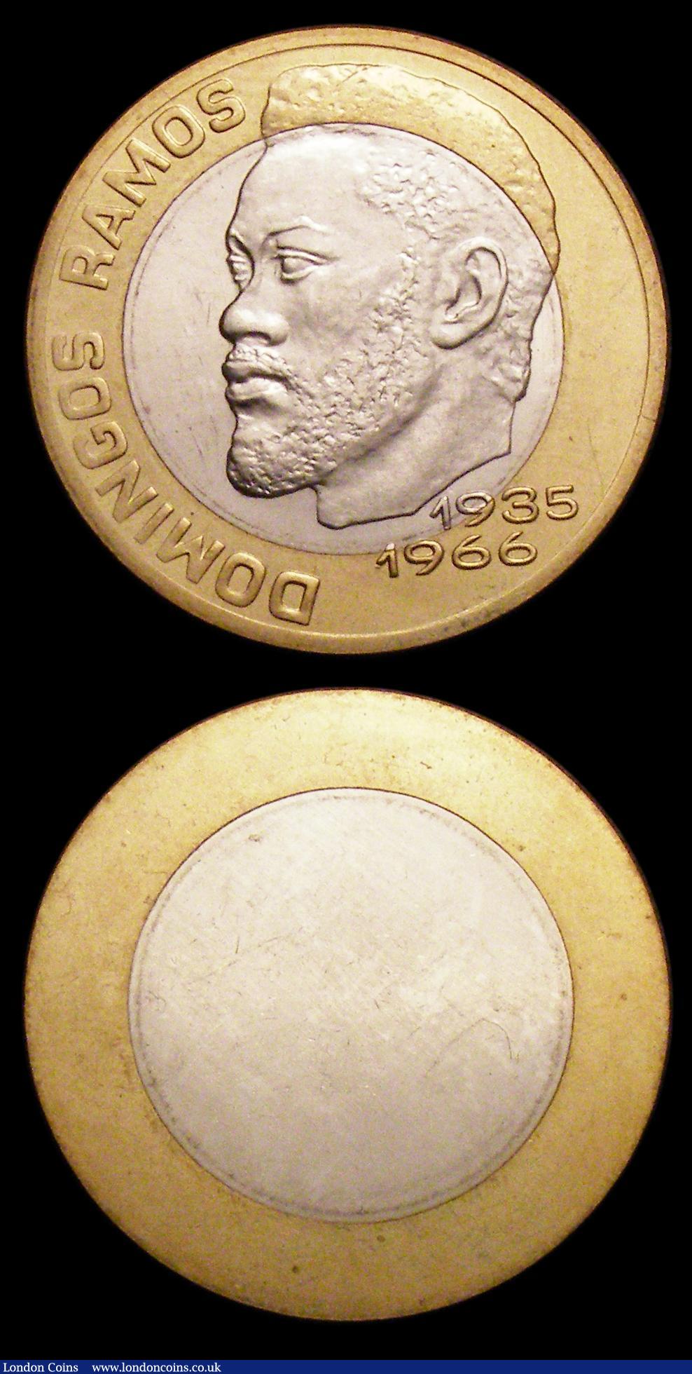 London Coins : A151 : Lot 856 : Cape Verde 20 Escudos 1977 Domingos Ramos a bimetallic obverse and reverse uniface trial pair 11.98 ...