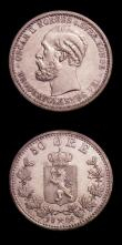 London Coins : A151 : Lot 1124 : Norway (3) 1 Krone 1897 KM#357 Fine, 50 Ore (2) 1897 KM#356 Fine, 1904 KM#357 NEF/GVF
