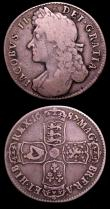 London Coins : A151 : Lot 2699 : Halfcrowns (2) 1679 ESC 481 approaching Fine with an old grey tone, comes with an old collector'...
