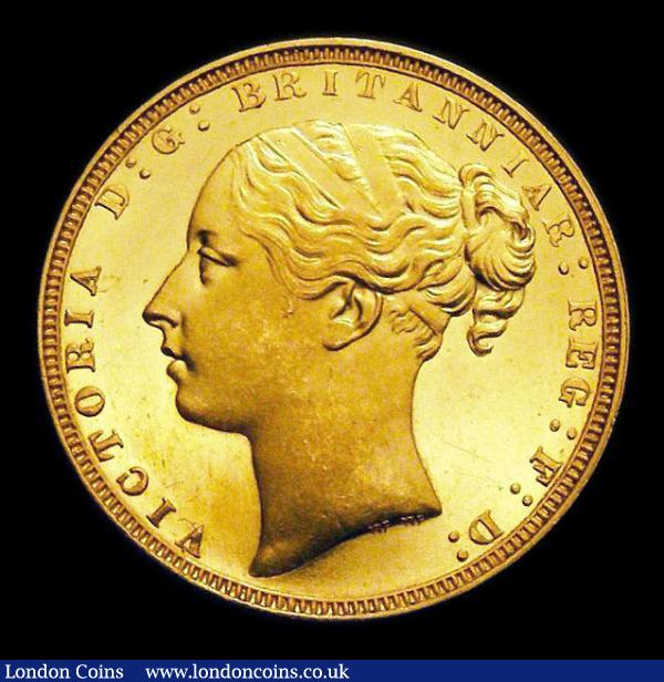 Sovereign 1871 George and The Dragon London Plain Edge Proof. Large B.P. (incomplete B) choice aFDC and graded 85 by CGS and in their holder : English Coins : Auction 151 : Lot 3095