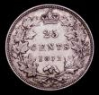 London Coins : A151 : Lot 927 : Canada 25 Cents 1872H with a die flaw in the V of VICTORIA giving the impression of being an inverte...