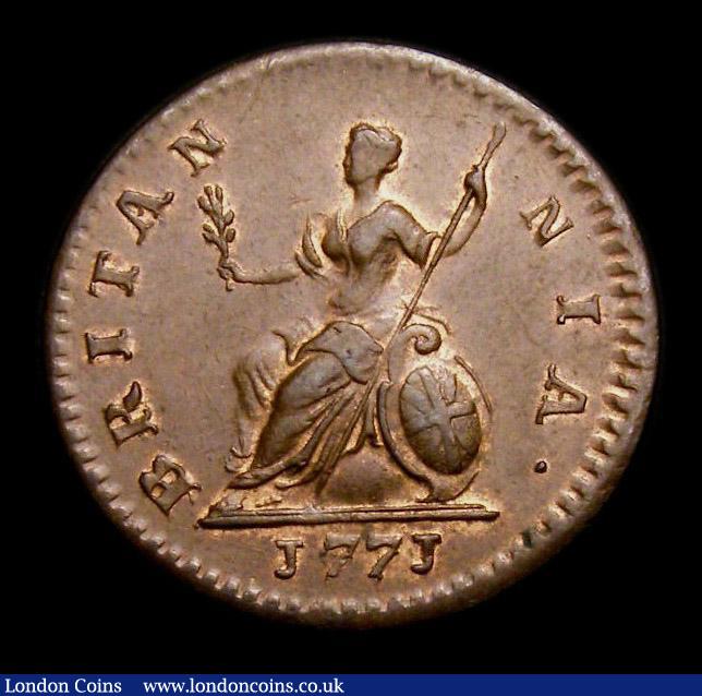 London Coins : A152 : Lot 2133 : Farthing 1771 Reverse B CGS Variety 02 UNC or near so with traces of lustre, slabbed and graded CGS ...