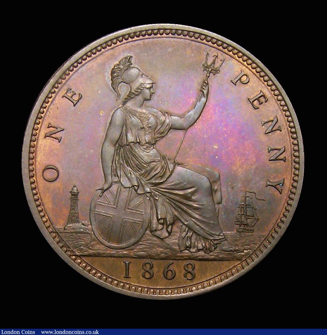 London Coins : A152 : Lot 2404 : Penny 1868 Copper Proof Freeman 58A dies 6+G Ex-James Workman collection Lot 39 (&pound;1500) Septem...