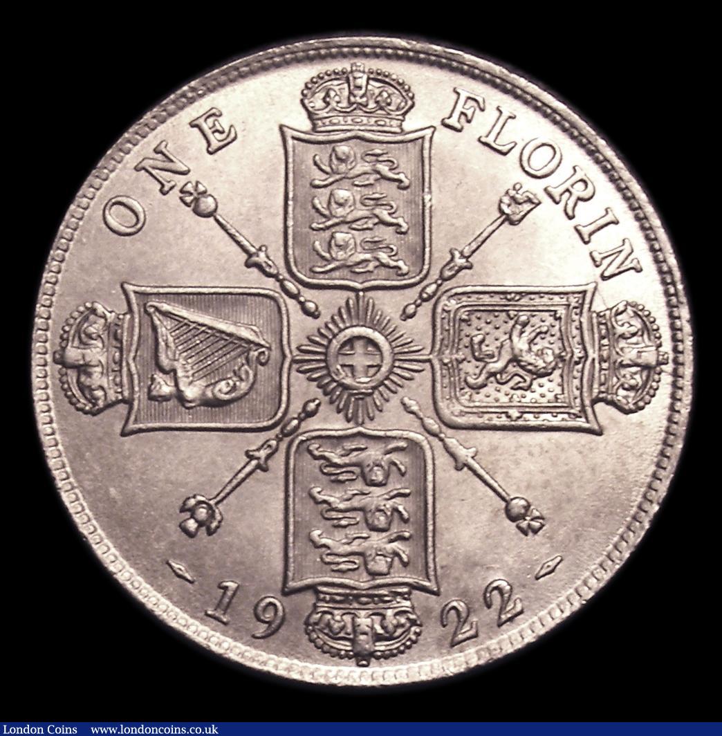 London Coins : A152 : Lot 2762 : Florin 1922 Dull Finish ESC 941, Davies 1748 dies 3E UNC/AU with some light contact marks