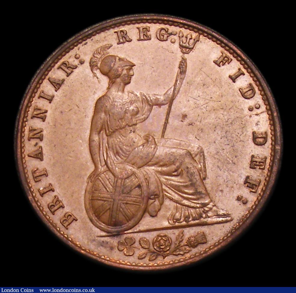 London Coins : A152 : Lot 3024 : Halfpenny 1858 Peck 1549 NEF with some contact marks