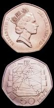 London Coins : A152 : Lot 2699 : Fifty Pence 1992/3 EU Presidency S.4352 (2) UNC lightly toning, one with bagmarks, many of this issu...