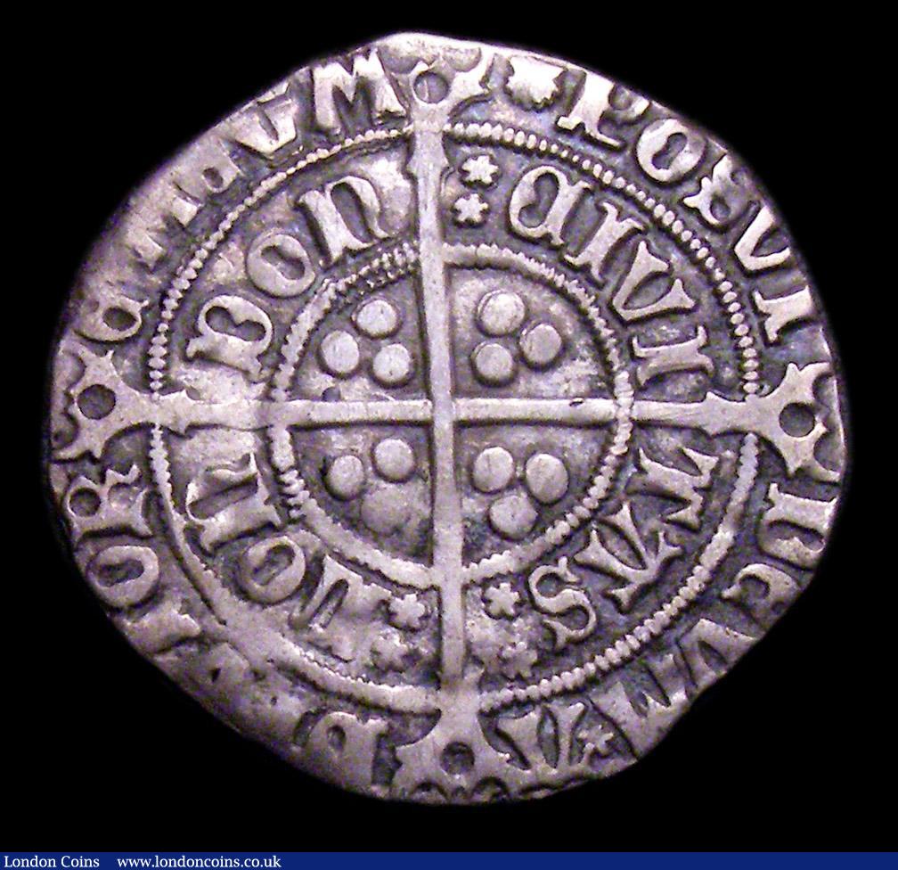 London Coins : A153 : Lot 2103 : Groat Henry VII Facing Bust S.2198A Bust IIIb mintmark Escallop Fine the obverse cleaned and retonin...