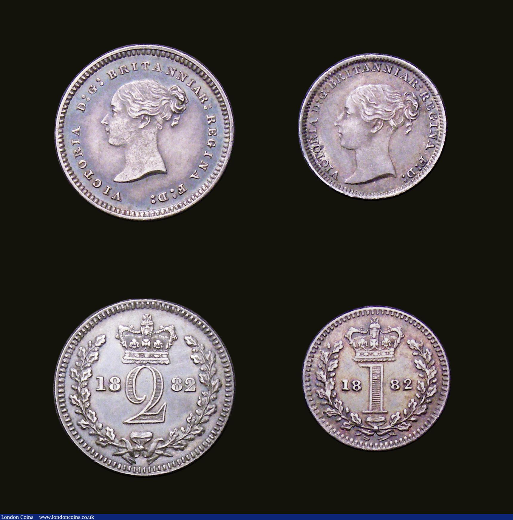 London Coins : A153 : Lot 2266 : Maundy Set 1882 ESC 2496 NEF to GEF toned