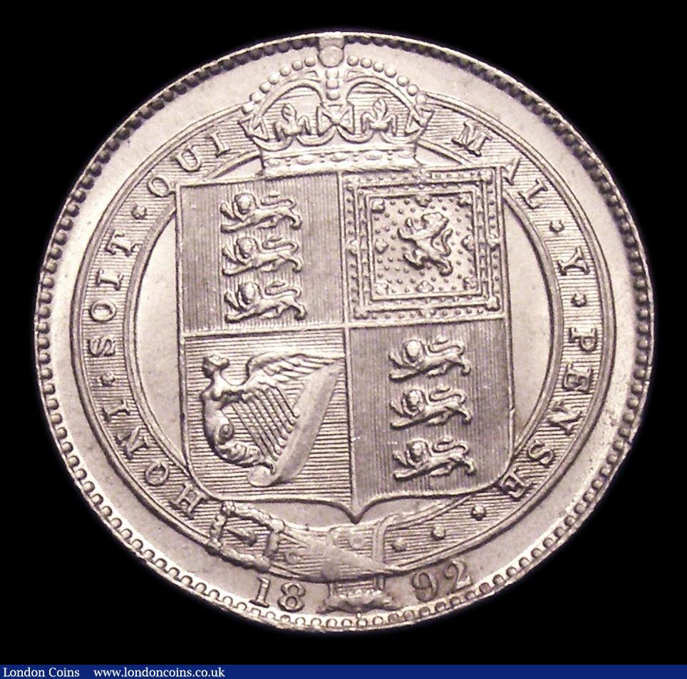 London Coins : A153 : Lot 2291 : Shilling 1892 ESC 1360 UNC and lustrous with a few light contact marks