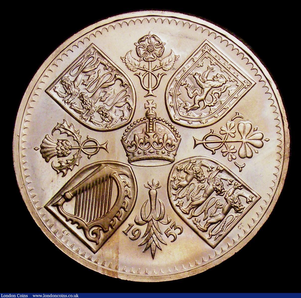London Coins : A153 : Lot 2700 : Crown 1953 VIP Proof ESC 393H Davies 2280V nFDC with a couple of  very light areas of tone