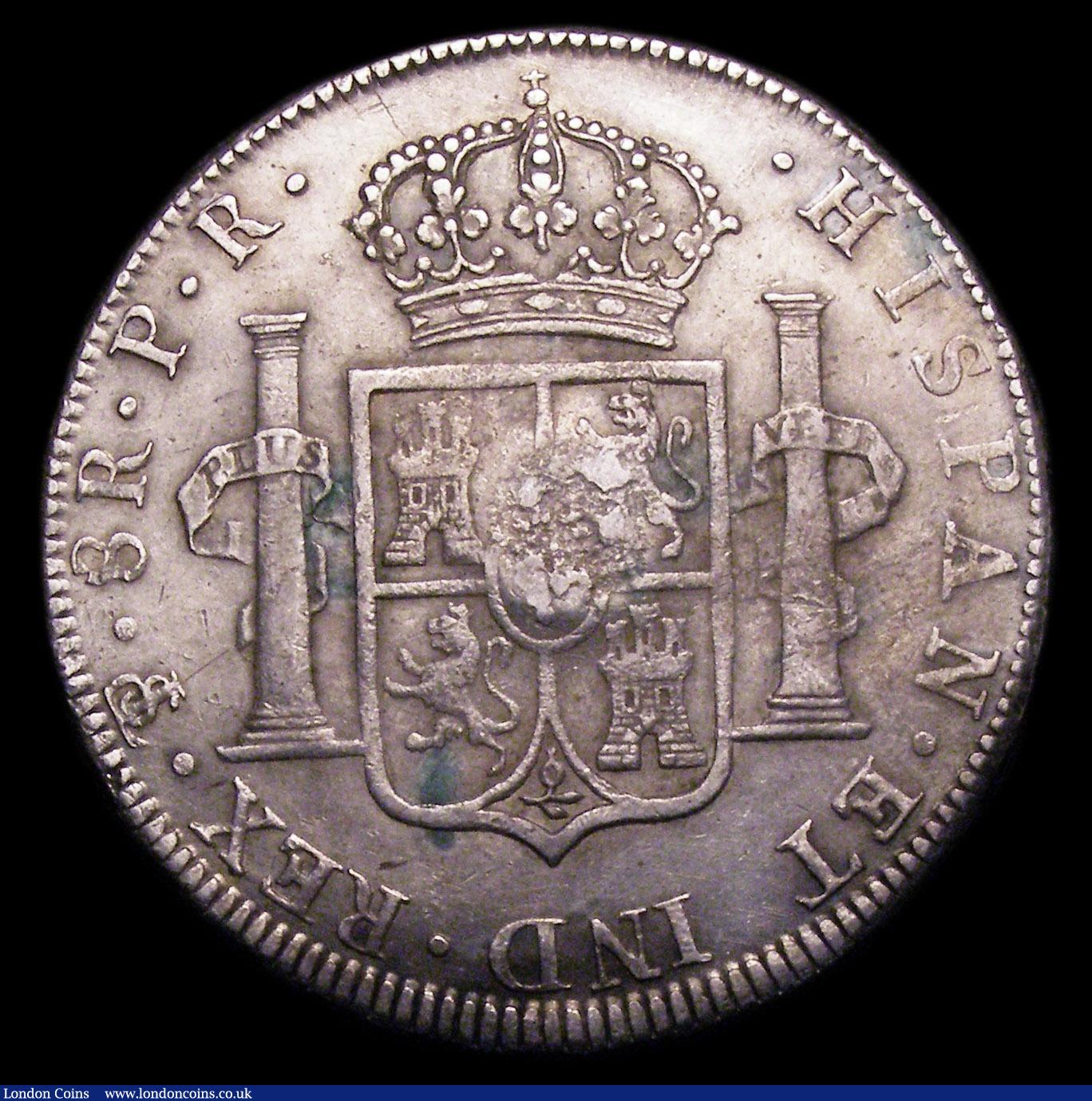 London Coins : A153 : Lot 2719 : Dollar George III Oval Countermark on 1795 Bolivia 8 Reales Potosi Mint ESC 131 countermark GVF host...