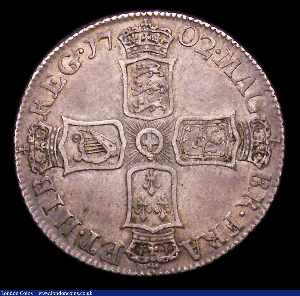 London Coins : A153 : Lot 3241 : Shilling 1702 VIGO ESC 1130 Good Fine with some very light haymarks