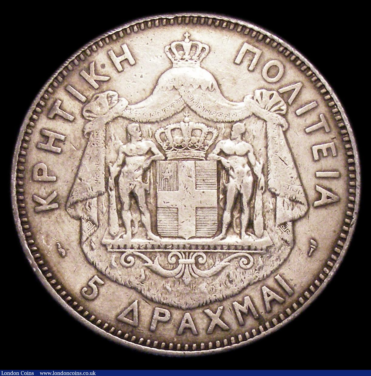 London Coins : A153 : Lot 932 : Crete 5 Drachma 1901 KM#7 Fine