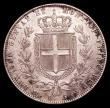 London Coins : A153 : Lot 1072 : Italian States - Sardinia 5 Lire 1844 KM#130.2 NEF with some dark toning around the legends