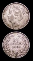 London Coins : A153 : Lot 1102 : Netherlands (2) 1901 Wide Neck KM#120.1 NEF Very Rare, 1903 Small neck KM#120.2 Fine
